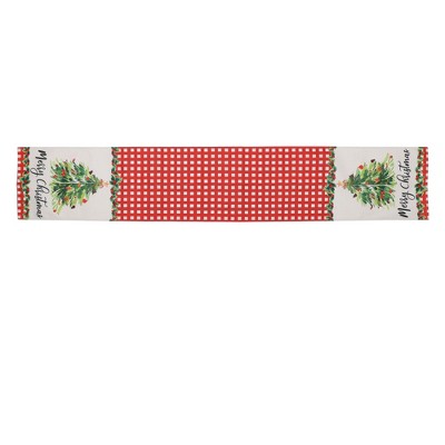 Unique Bargains Christmas Table Runner Black White Green Brown 72"x13" 1 Pc