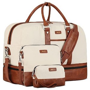 Weekender Bag for Women, Large Overnight Bag Canvas Travel Duffel Bag - 1 of 4