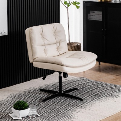 Large Size Height Adjustable Swivel Desk Chair Home Office,Rocking Desk Chair, Vanity Chair Without Arms-Cuddlewood
