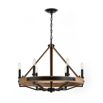 VidaLite Savannah 6-Light Chandelier Matte Black