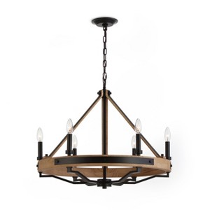 VidaLite Savannah 6-Light Chandelier Matte Black - 1 of 4