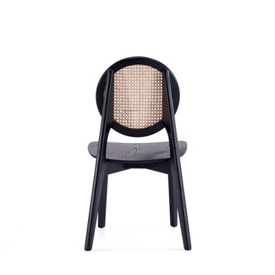 Black and Natural Cane Wood Side Chair