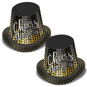 Beistle Silver & Gold Cheers To The NY Hi-Hat, (25/Pkg) Multicolored - 1 of 1