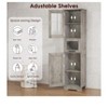 Versatile freestanding tall cabinet with glass doors, perfect for living room and kitchen storage and style - 3 of 4