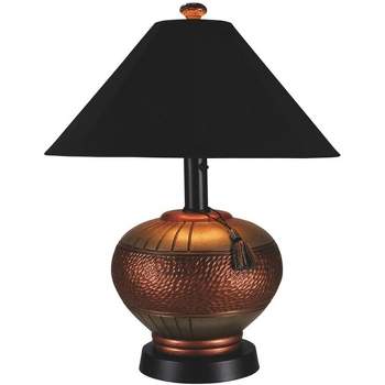 Patio Living Concepts Phoenix Copper Outdoor Table Lamp 46917 with Black Sunbrella Shade