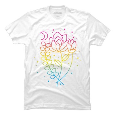 Design By CoolAnimalCo Humans Floral Pride Flag Boho Lotus By CoolAnimalCo T-Shirt