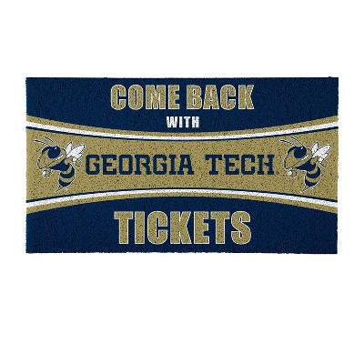 Evergreen Come Back with Tickets Georgia Tech 28" x 16" Woven PVC Indoor Outdoor Doormat