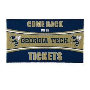 Evergreen Come Back with Tickets Georgia Tech 28" x 16" Woven PVC Indoor Outdoor Doormat - 1 of 4