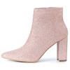 Allegra K Women's Back to College Pointed Toe Chunky Heel Ankle Booties - 3 of 4
