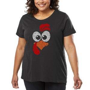 LA Pop Art Turkey Face - Women's Word Art T-Shirt - 1 of 4