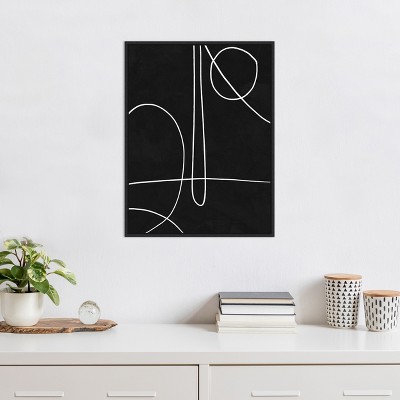 Black and White Abstract Canvas Wall Art Print 18 x 24