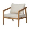 Set Of 2 Outdoor Acacia Wood Club Chairs,Fabric Upholstered Accent Chairs With Solid Wood Frame,Patio Lounge Armrests Chair-Coolbibila - 3 of 4