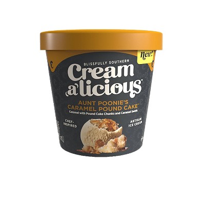 Creamalicious Aunt Poonies Caramel Pound Cake Ice Cream - 16oz