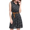 INSPIRE CHIC Women's Floral Sleeveless Half Placket Mini Belted Summer Dress - 3 of 4