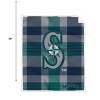 MLB Seattle Mariners Plaid Steel Royal Plush Faux Shearling Blanket - 3 of 3