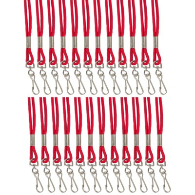 SICURIX Standard Lanyard Hook Rope Style, Red, Pack of 24