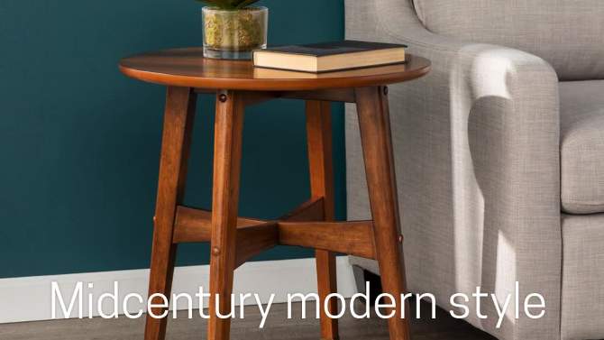 Rafael Round End Table Brown - Aiden Lane, 2 of 9, play video
