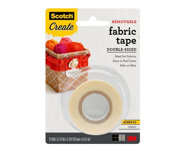 Scotch&#153; Removable Fabric Hemming Tape, 3/4 in x 180 in