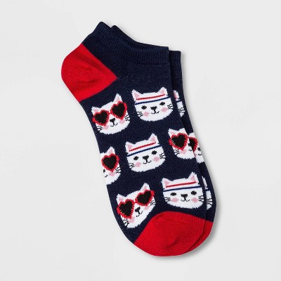  Women's Ameri-Cat Low Cut Socks - Navy 4-10 