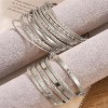 5 Pack Silver Chain Bangles Bracelets Set for Women, Silver Multiple Layered Open Cuff Bangle Anklet Bracelet Elegance Link Beads - 4 of 4