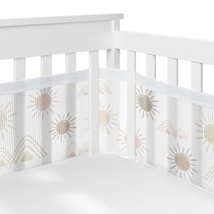 Sweet Jojo Designs + BreathableBaby Breathable Mesh Crib Liner Girl Desert Sun Pink Mauve and Taupe - 1 of 4