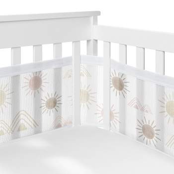 Sweet Jojo Designs + BreathableBaby Breathable Mesh Crib Liner Girl Desert Sun Pink Mauve and Taupe