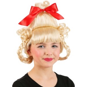 HalloweenCostumes.com One Size Fits Most Girl Christmas Girl Wig, Red/Yellow - 1 of 4