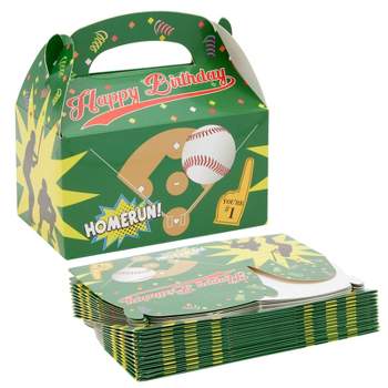 Blue Panda 24 Pack Baseball Party Gift Box for Candy, Treat, Desserts, Sports Birthday Decorations, 6 x 3 x 4 In
