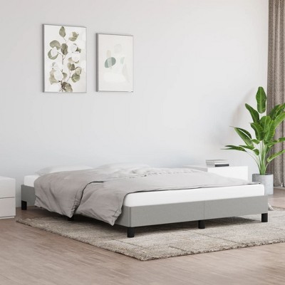 vidaXL Bed Frame Light Gray 59.8 in.x79.9 in. Queen Fabric