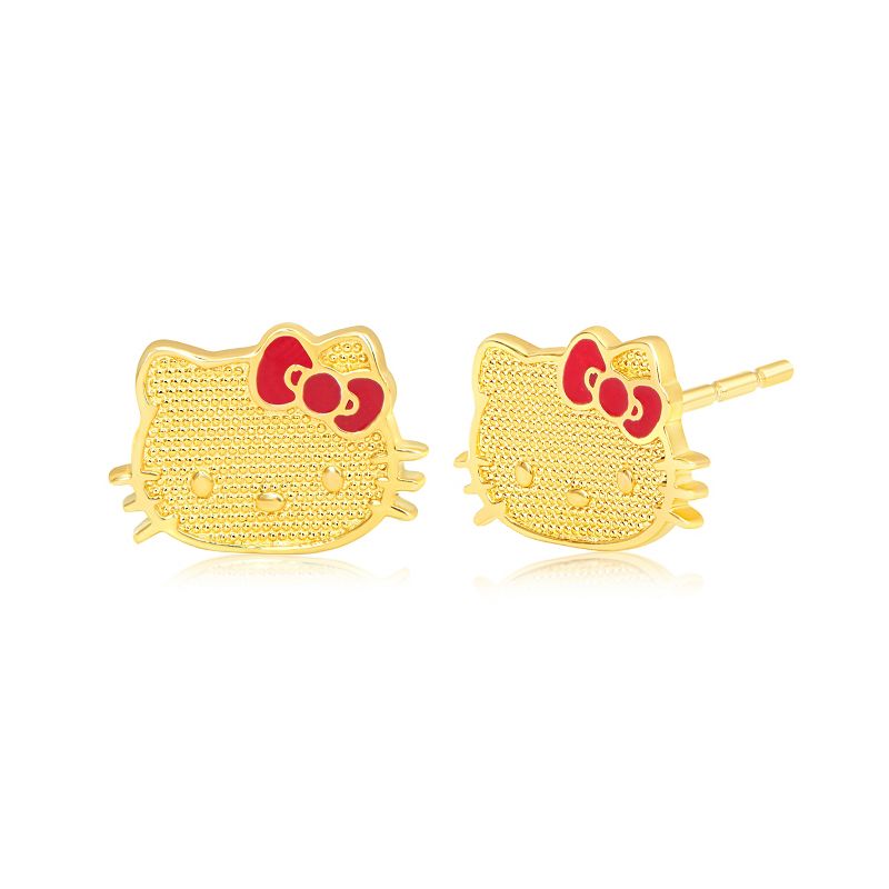 Hello Kitty Gold Stud Earrings, 1 of 3
