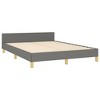 vidaXL Bed Frame with Headboard Dark Gray 53.9 in.x74.8 in. Full Fabric - 4 of 4