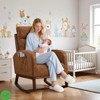 L-Shape Rocking Chair Nursery Glider Chair Nursery Chair w/High Back and Side Pocket Rocking Accent Armchair - 2 of 4