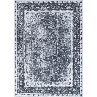 World Rug Gallery Traditional Distressed Medallion Machine Washable Area Rug