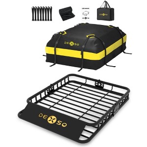 Universal Roof Rack Basket, 200 Lbs Capacity with Extension Car Top Luggage Holder Carrier Basket for SUV, Truck, & Car Steel Construction - 1 of 4