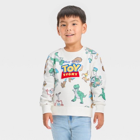 Toddler Boys' Disney Toy Story Fleece Pullover Sweatshirt - Off-white :  Target