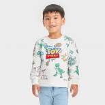 Toddler Boys' Disney Toy Story Fleece Pullover Sweatshirt - Off-White