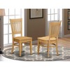 East West Furniture, Vancouver Wood Seat Kitchen dining Chairs in Oak Finish, Set of 2 - 2 of 3