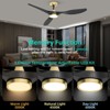 TALOYA 52 inch Integrated LED Indoor Flush Mount Ceiling Fan with Light and Remote (3-Blade),Golden Black - 4 of 4