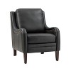 Regina 27.56" Wide Genuine Leather Armchair with Removable Cushions and English Arms  | ARTFUL LIVING DESIGN - 2 of 4