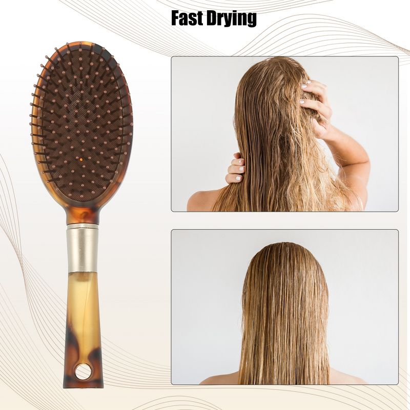 Unique Bargains Ultra-Smooth Textured Dry Wet Hair Brush Brown 1Pc, 2 of 8