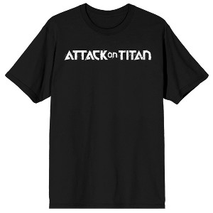 Attack On Titan Infant With Titans Crew Neck Short Sleeve Adult Black T-shirt - 1 of 4