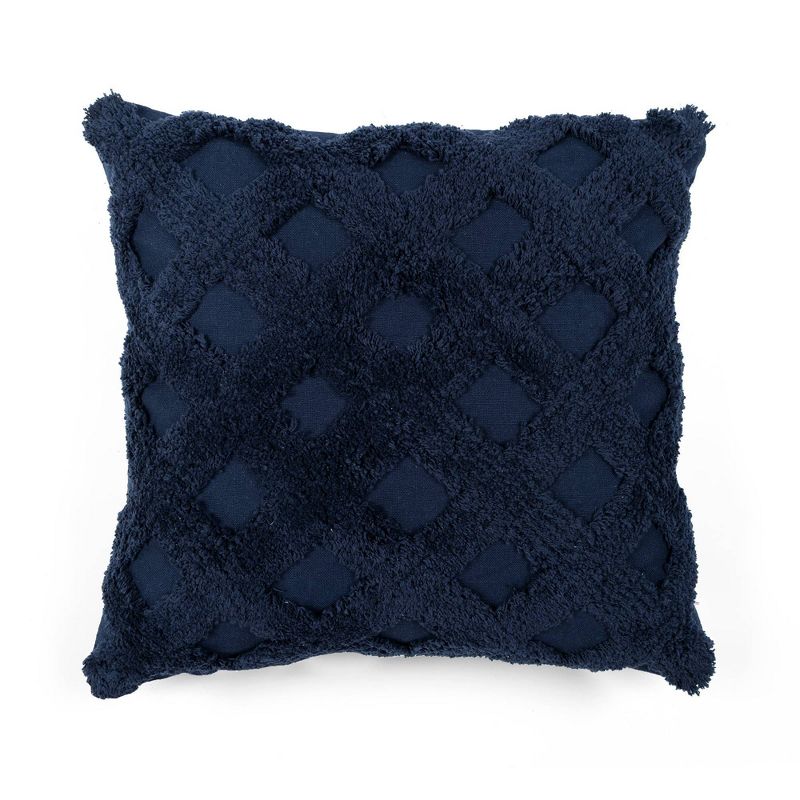 20&#34;x20&#34; Oversize Tufted Diagonal Square Throw Pillow Navy Blue - Lush D&#233;cor, 1 of 5
