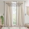 DSVIMOY Curtain Panels, Cotton Printed Curtain Panel with Chenille Stripe and Lining for Living Room, Bedroom, Ivory, 84"*50"*0.13" - 3 of 4