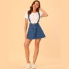 Allegra K Women's Denim A-Line Adjustable Strap Braces Mini Suspender Skirt - 2 of 4