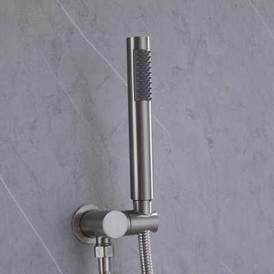 Brushed Nickel Wall Mounted Rain Shower Faucet Set