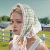 Unique Bargains Plaid French Lace Triangle Bandana 1 Pc - 2 of 4