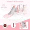 Safstar 4 in 1 Toddler Slide and Swing Set, Indoor Outdoor Rocket Playset Gym with Baby Swing, Basketball Hoop, Kids Climber Play Set for Age 1+ - 2 of 4
