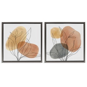 Stupell Industries Simple Neutral Southwestern Botanicals 2pc Floating Frame Art Set, Gray, 25" x 25" - 1 of 4