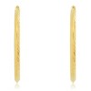 Steeltime Ladies stainless steel diamond cut hoop earrings. Color Options: Gold, Rose Gold - 4 of 4