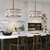 Rennnsan Uravelle 19"W 5-Light Drum Crystal Modern Glam Dimmable Chandelier in Black - 2 of 4